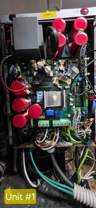 Unit 1 inverter cabinet open during the independent inspection.