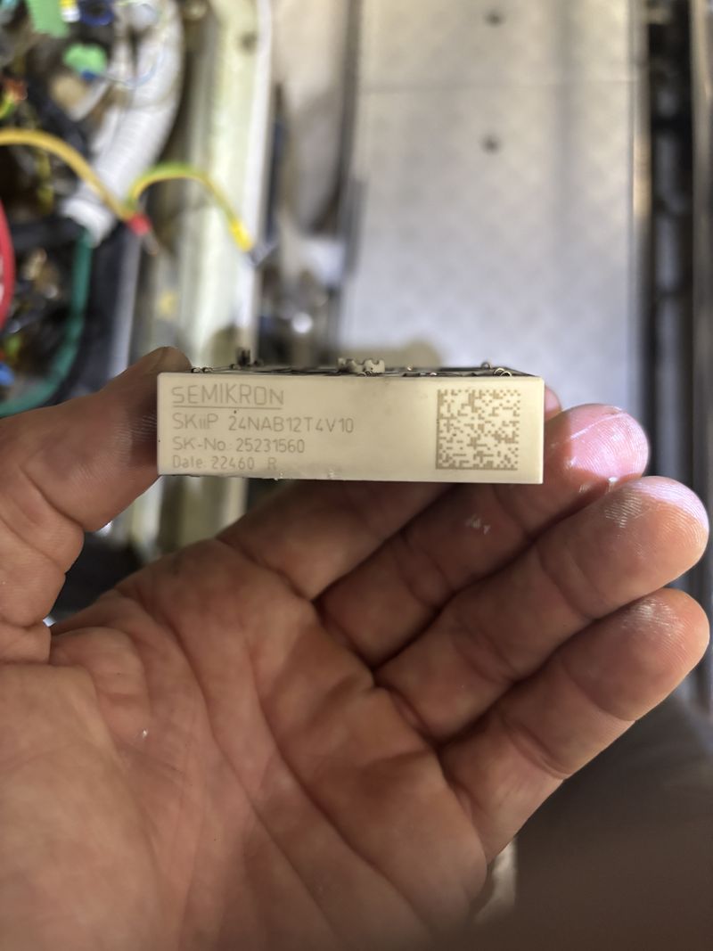 Label of the Semikron SKiiP 24NAB12 power module removed from the failed drive
